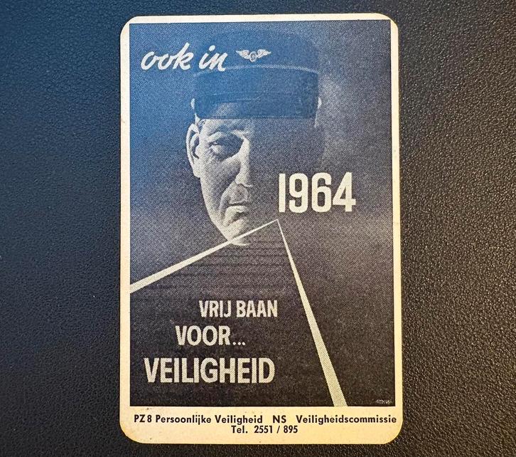 Kartonnen jaarkalender NS (1964), Verzamelen, Spoorwegen en Tramwegen, Zo goed als nieuw, Trein, Ophalen of Verzenden