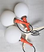 oranje -Space Age Eyeball hanglamp - 3 witte bollen 50 s, Gebruikt, Ophalen of Verzenden, 75 cm of meer, Metaal