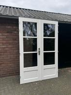 2 Meranti Buitendeuren met Dubbelglas, Doe-het-zelf en Verbouw, Deuren en Horren, Ophalen, Minder dan 80 cm, 200 tot 215 cm, Hout