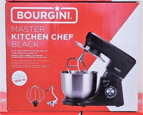 Bourgini Master Kitchen Chef 1300 watt 6.2 liter, Witgoed en Apparatuur, Keukenmixers, Nieuw, 4 liter of meer, 3 snelheden of meer