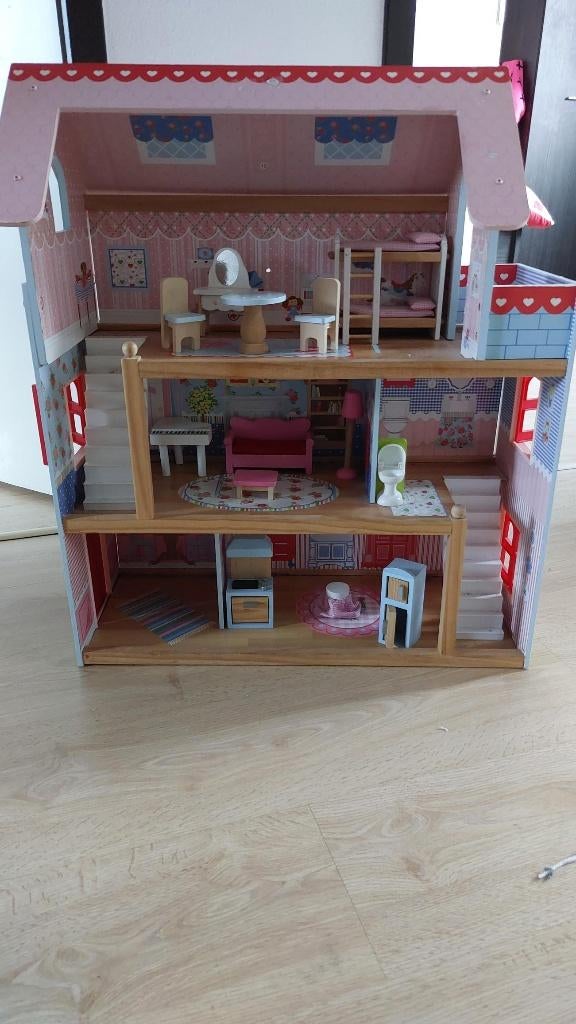 poppenhuis Chelsea van Kidkraft met 3 etages en 5 kamers, Ophalen, Gebruikt, Poppenhuis