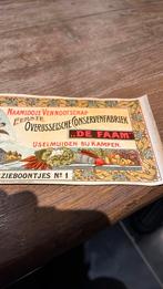 Oud ongebruikt etiket”De Faam conservenfabriek IJselmuiden”, Ophalen of Verzenden, Nieuw, Verpakking