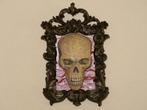 schedeltje in unieke ornamentale lijst, luxe Gothic wanddeco, Ophalen of Verzenden, Nieuw
