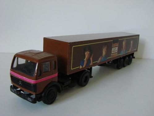 NZG 187 Mercedes-Benz NG met 3 as oplegger Calvé pindakaas, Hobby en Vrije tijd, Modelauto's | 1:50, Gebruikt, Bus of Vrachtwagen