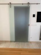 Glazen schuifdeur met Facetrand H:205 cm B:111 cm, Doe-het-zelf en Verbouw, Binnendeur, Zo goed als nieuw, Schuifdeur, Glas