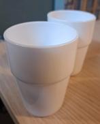 Arcopal France witte bekers - set van 2 - 10 cm hoog, Glas of Glazen, Ophalen of Verzenden, Effen, Glas