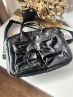 Cowboysbag zwart leer schoudertas, Ophalen of Verzenden, Zo goed als nieuw, Zwart, Leer