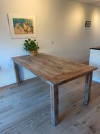 Mooie robuuste houten eettafel – 200 x 100 cm, Ophalen, Gebruikt, 100 tot 150 cm, 200 cm of meer