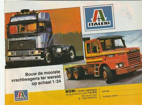 retro reclamre 1982 Italeri bouwpakket modelbouw vrachtwagen, Verzamelen, Retro, Overige typen, Verzenden