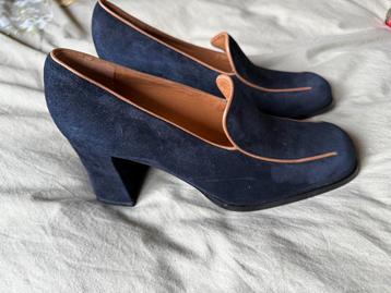Neri Venezia nieuwe blauw met beige pumps suede maat 39 beschikbaar voor biedingen