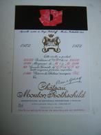 Origineel Chateau Mouton Rothschild Wijn Etiket 1972, Frankrijk, Nieuw, Ophalen of Verzenden, Rode wijn