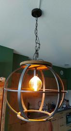 Industriële hanglamp. gebrand staal/zwart, Huis en Inrichting, Lampen | Hanglampen, Metaal, Zo goed als nieuw, Industrieel vintage