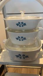 Antieke Dekschaal drie maten met deksel, Ophalen, Gebruikt, Glas, Overige typen