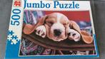 Jumbo puzzel 500 stukjes sleeping puppy compleet, Ophalen of Verzenden, Meer dan 50 stukjes, Zo goed als nieuw, 6 jaar of ouder