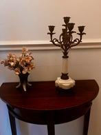 Bronzen Kandelaar met Marmeren Voet, Antiek en Kunst, Ophalen of Verzenden, Koper of Brons