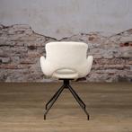 *VOORRAAD* 6 Eetkamerstoel Campo Stof Wit €1014,- NU €795,-, Wit, Nieuw, Ophalen of Verzenden, Draaibare eetkamerstoelen stoelen stof teddy wit