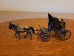 Antieke zilveren miniatuur koets met paard, Antiek en Kunst, Ophalen of Verzenden, Zilver