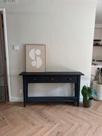 Sidetabel (krijtverf) antraciet, Huis en Inrichting, Tafels | Sidetables, Ophalen, Gebruikt, Rond, 150 tot 200 cm