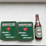 2 Heineken blikjes met 3 oude bierviltjes en een flesopener, Verzamelen, Biermerken, Ophalen of Verzenden, Gebruikt, Overige typen