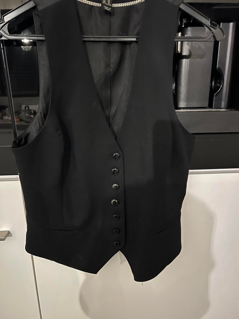 mooi zwart giletje, Kleding | Heren, Carnavalskleding en Feestkleding, Ophalen of Verzenden, Zo goed als nieuw, Overige maten