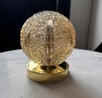 Vintage messing geel goud plafondlamp thabur bol druppel, Huis en Inrichting, Lampen | Plafondlampen, Ophalen of Verzenden, Glas