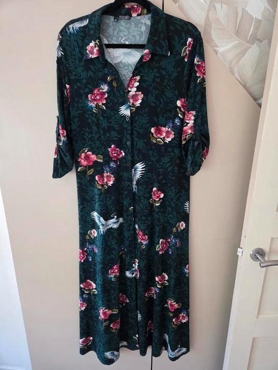 NORAH JURK...mét prachtige print...MAAT 44...1 maal gedragen, Kleding | Dames, Jurken, Zo goed als nieuw, Maat 42/44 (L), Groen