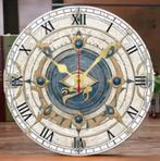 Ronde wandklok van hout Egyptisch Alziend Oog (25cm), Ophalen of Verzenden, Nieuw, Wandklok