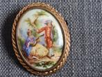 Prachtige Broche,antik,Limoges, Ophalen of Verzenden, Gebruikt, 4 tot 7 cm, Overige materialen
