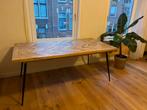 Stijvolle, Houten tafel, Zo goed als nieuw, Vijf personen of meer, Modern, japandi, urban, 150 tot 200 cm