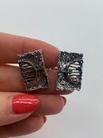 X65 Prachtige zilveren brutalist manchetknopen, Sieraden, Tassen en Uiterlijk, Antieke sieraden, Ophalen of Verzenden, Zilver