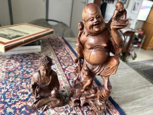 2 Boeddha Beeldjes.  Het kleine beeldje 16 x 12 x 7 cm. is p, Verzamelen, Beelden en Beeldjes, Zo goed als nieuw, Ophalen of Verzenden