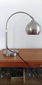 Tafellamp L.Dake&Zn in rvs/mat zilver, Ophalen, Zo goed als nieuw, 50 tot 75 cm