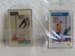 Pin Olympische spelen 1992, postzegels 80ct, 3 stuks, Verzamelen, Sport, Gebruikt, Ophalen of Verzenden, Speldje of Pin