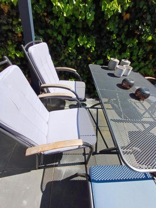 Complete tuinset, antraciet, gepoedercoat, Tuin en Terras, Overige Tuin en Terras, Gebruikt, Ophalen