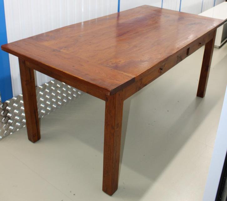 Teakhouten eettafel met karakter – 180 cm – inclusief lades, Huis en Inrichting, Tafels | Eettafels, Gebruikt, 50 tot 100 cm, 150 tot 200 cm