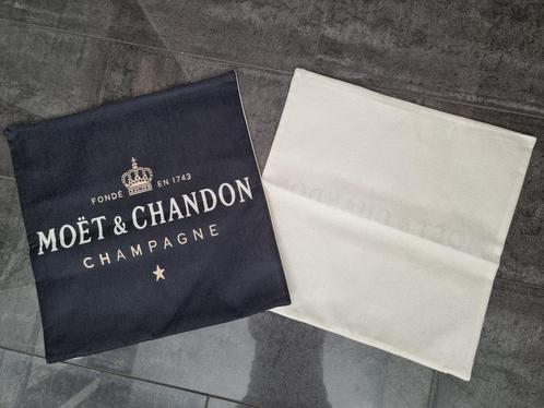 Moet&Chandon Linnen Enkele Print Kussenhoezen., Huis en Inrichting, Woonaccessoires | Kussens, Nieuw, Vierkant, Ophalen of Verzenden