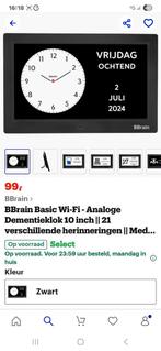 BBrain Analoge Dementieklok met wifi en 21 herinneringen, Huis en Inrichting, Woonaccessoires | Klokken, Ophalen of Verzenden