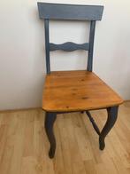 6 houten stoelen, Vijf, Zes of meer stoelen, Blauw, Gebruikt, Hout