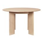 ferm LIVING Bevel Eettafel Ø 117 cm Wit Eikenhout‼️NIEUW‼️, Nieuw, Ophalen of Verzenden, Vijf personen of meer, Modern