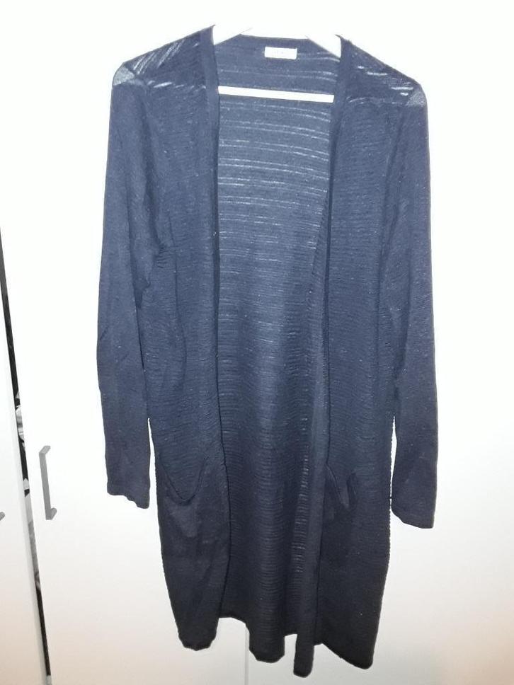 Jacqueline de Yong Donkerblauw Lang Vest Met Zakken Maat XL, Kleding | Dames, Truien en Vesten, Zo goed als nieuw, Maat 46/48 (XL) of groter