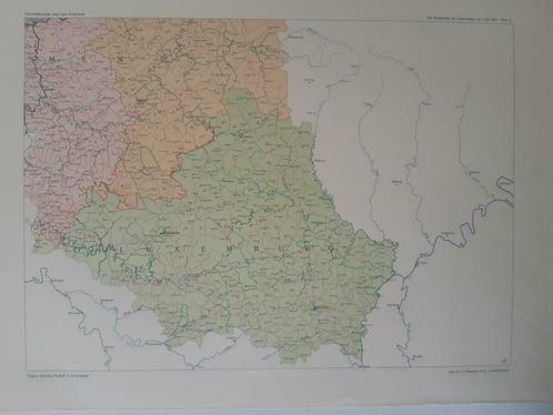 B111/ Plattegrond Luxemburg op 1-7-1817. Litho uit 1930, Antiek en Kunst, Kunst | Litho's en Zeefdrukken, Ophalen of Verzenden