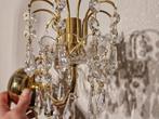 2 vintage kristallen wandlampen, Huis en Inrichting, Lampen | Wandlampen, Ophalen of Verzenden, Gebruikt, Glas