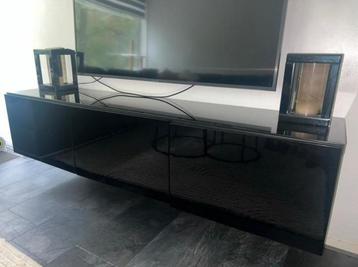 Ikea Besta TV Meubel Hoogglans Zwart - 180cm - afbeelding 1