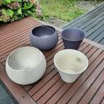 2 x Curver Cozy knit kunsstof hangpot, Kunststof, Gebruikt, Tuin, Rond