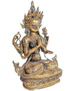 Oud bronzen beeld van een vierarmige Guanyin (Tara-vorm), Ophalen of Verzenden, Gebruikt
