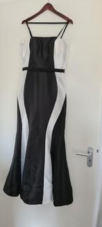 Gala jurk lang van MasCara London zwart/wit 1xgedr. Mt 40/42, Maat 38/40 (M), Ophalen of Verzenden, MasCara London, Galajurk