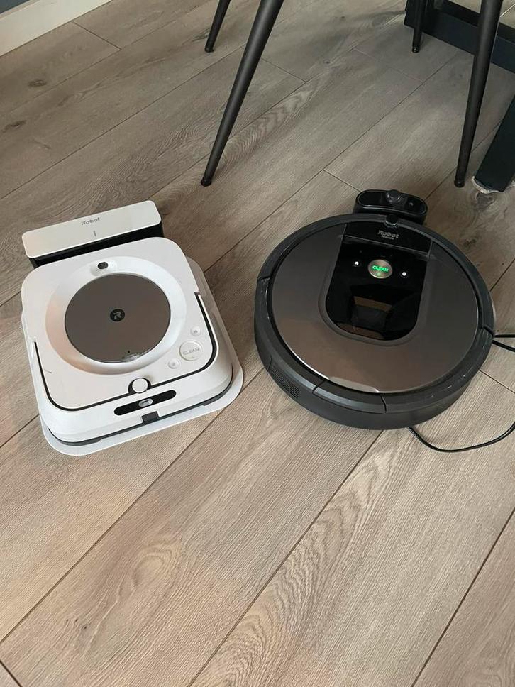 iRobot Roomba 975 stofzuigrobot met dweilrobot Braava Jet M6, Witgoed en Apparatuur, Stofzuigers, Gebruikt, Robotstofzuiger, Reservoir