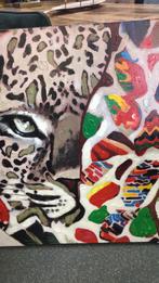 Coco maison schilderij jaguar color me pretty, Huis en Inrichting, Woonaccessoires | Schilderijen, Tekeningen en Foto's, Minder dan 50 cm