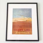 ingelijste art deco reclame poster Orient Line Australie, Met lijst, Reclame, Ophalen of Verzenden, A1 t/m A3