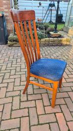 Set van 4 eetkamerstoelen, Huis en Inrichting, Stoelen, Hout, Gebruikt, Blauw, Ophalen of Verzenden